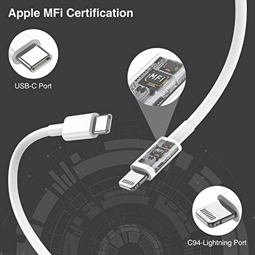 מטען רכב USBC iPhone [Apple MFI Certified] 27W 2 PORT PORT מטען מכוניות טעינה מהירה ו- 20W סוג C מתאם